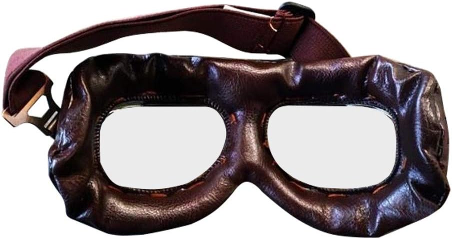 Vintage Goggles Aviator Brown Pilot Style Motorcycle Cruiser Scooter Goggle Bike Racer Cruiser Touring Half Helmet Goggles