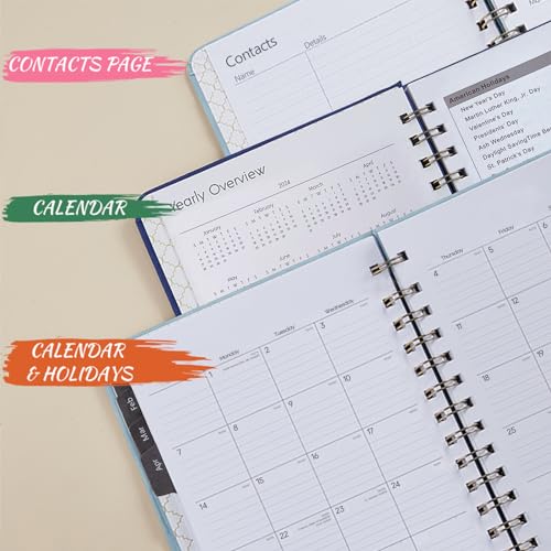 2024 Planner,Weekly and Monthly Academic Planner 2024 Spiral Bound,6.4"x8.5",Jan 2024-Dec 2024,Agenda Daily Planner Calendar Planner 2024 with Tabs(Brown)