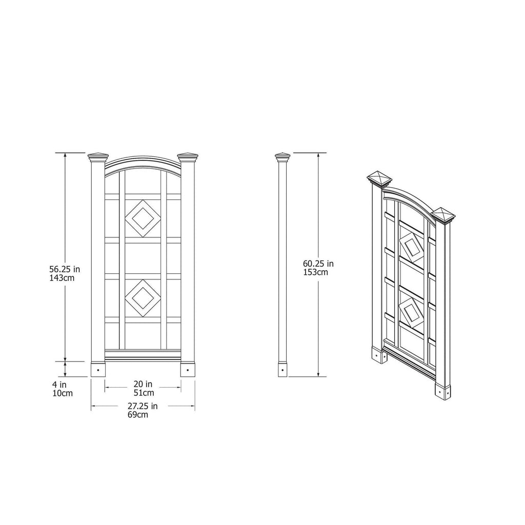 New England Arbors Milan White Vinyl Trellis