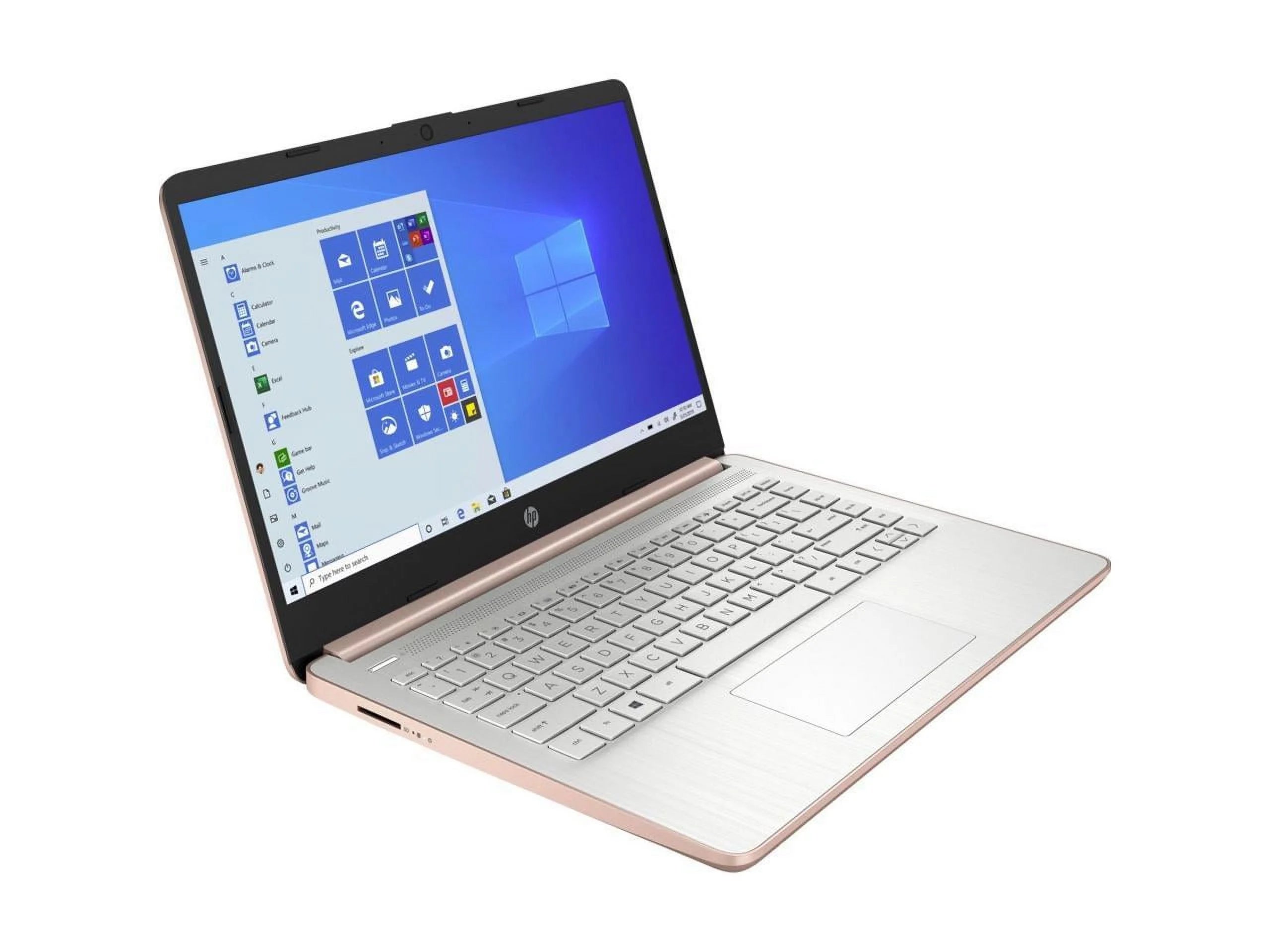 HP 14-dq0000 14" Notebook - HD - 1366 x 768 - Intel Celeron N4020 Dual-core (2 Core) 1.10 GHz - 4 GB RAM - 64 GB Flash Memory - Pale Rose Gold, Natural Silver 14-dq0030nr