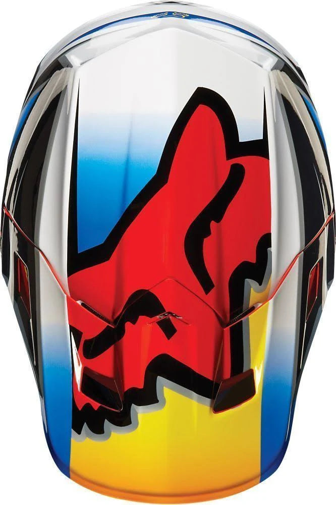 Fox Racing Race Mens V2 Motocross Motorcycle Helmet Black Red Small
