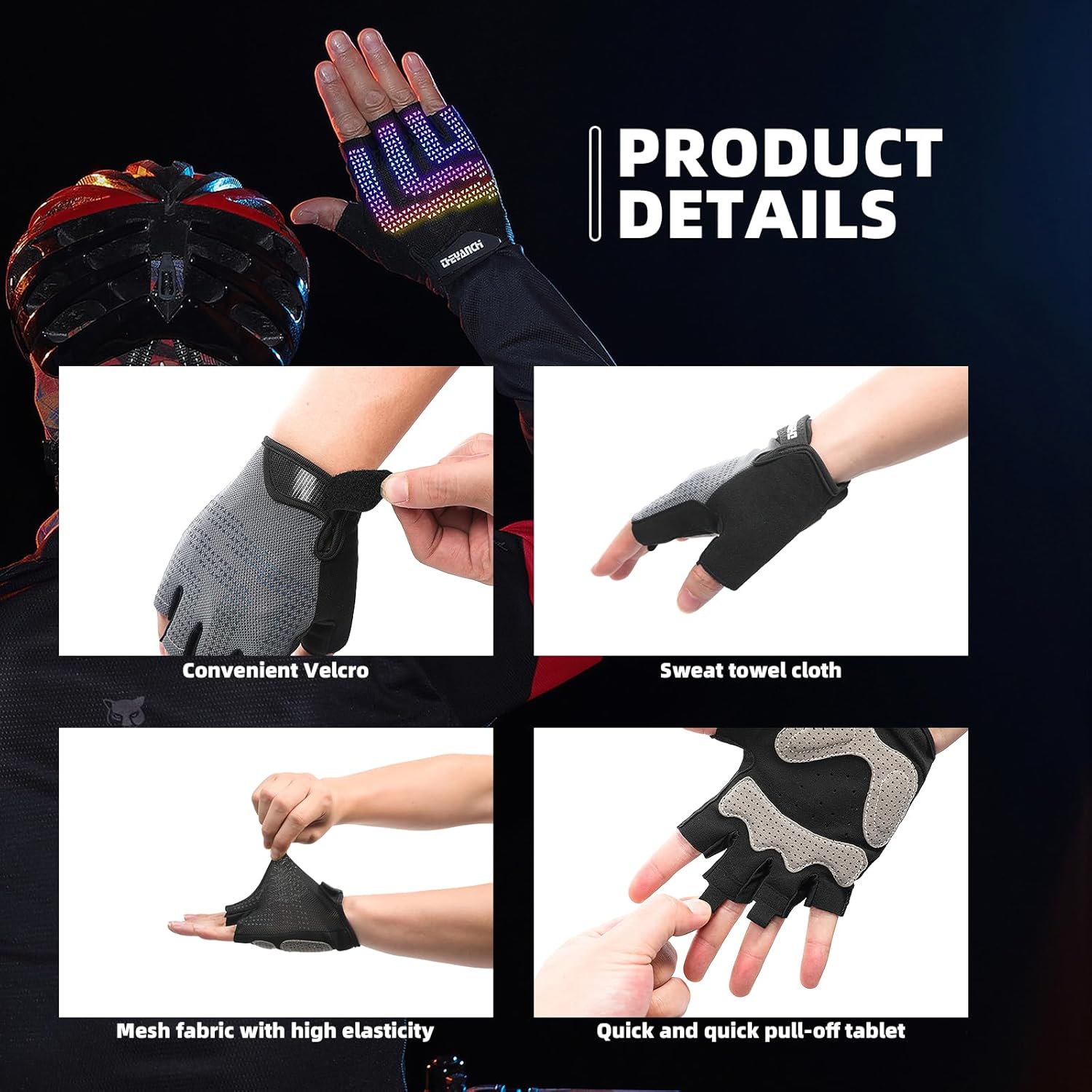 Half Finger Workout Gloves for Men and Women, Exercise Gloves for Weight Lifting, Cycling, Gym, Training, Breathable and Snug Fit(XL, Gray)