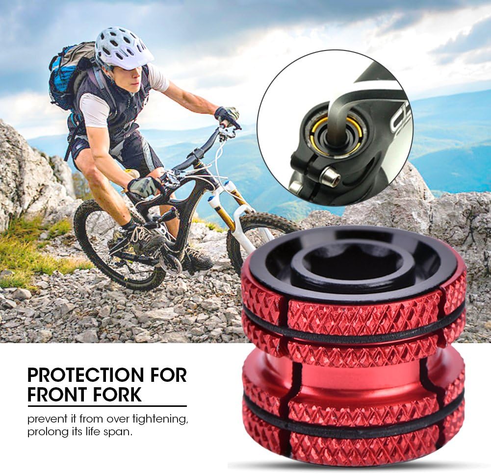 Headset Expander Plug, Bike Headset Carbon Fork Compression Plug for 28.6mm(Red) Compression Plug Carbon Steerer Bike Headset Compression Plug