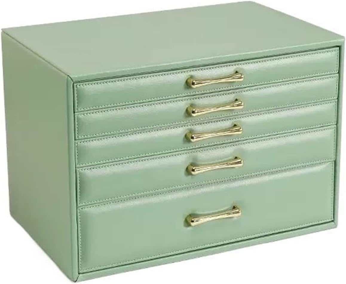 Gerrit ABNNHK Jewelry Box Ring Necklace Watch Jewelry Storage Box High-grade High-capacity PU Leather Jewelry Box Jewelry Storage Jewelry Organizer for Women (Color : Bianco) (Bianco)