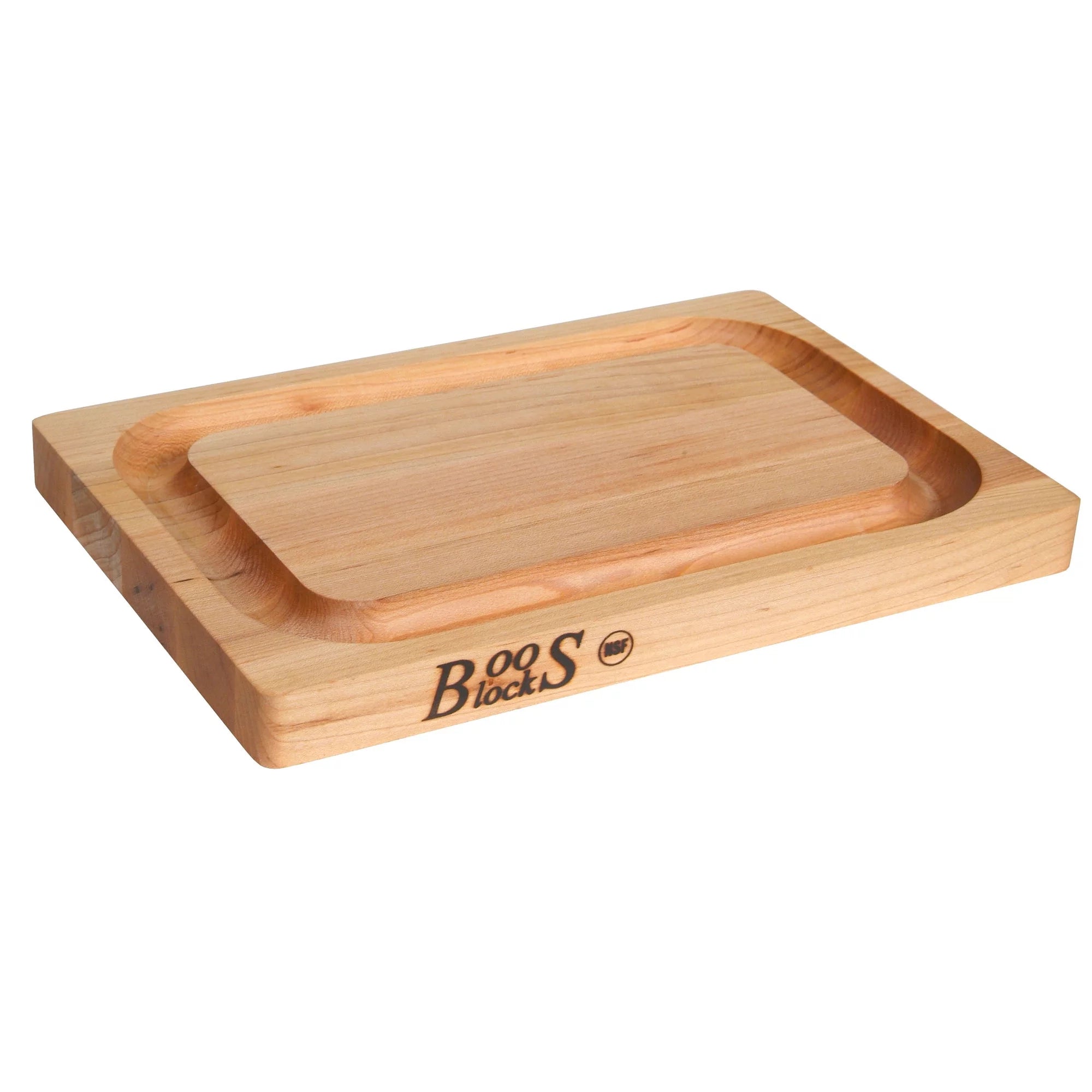 John Boos Chop N Slice Maple Wood Edge Grain Cutting Board, 8"x12"x1.25"