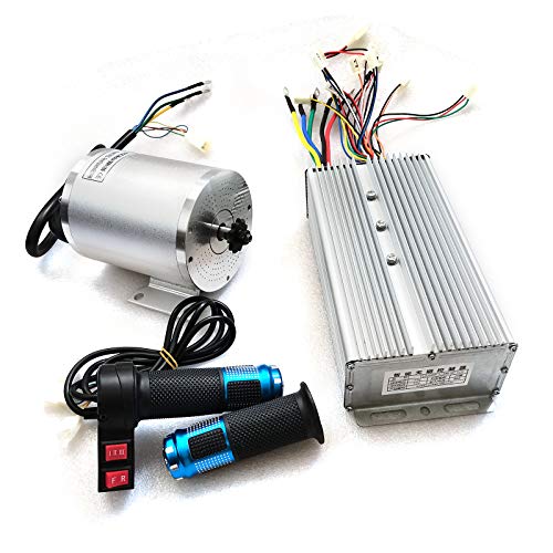 Brushless Motor Kit High-Speed BLDC Brushless Motor with 24WF Mosfet 80A Controller and Throttle DIY Brushless Motor Set with Three Speeds and Reverse for Scooter Electric Bike Go-Kart (72V 3000W)