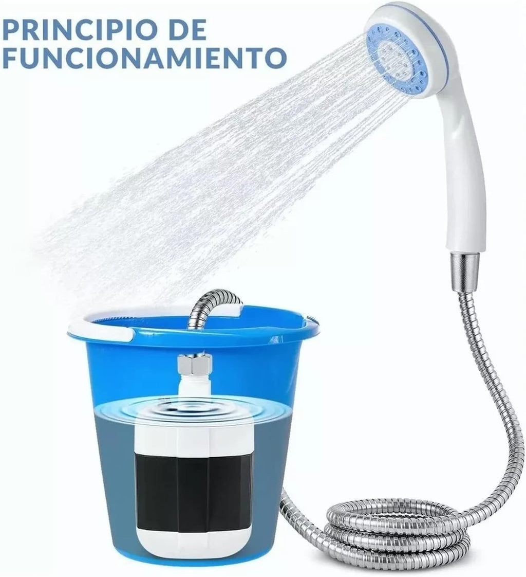 Portable Shower, Outdoor Electric Shower Battery Powered Pump Shower Head Nozzle for Camping, Hiking, Traveling, Washing