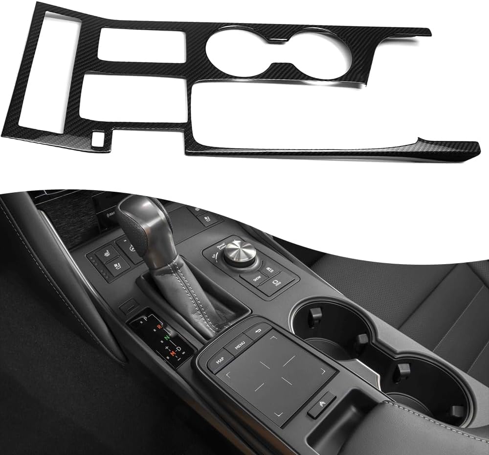 Jogon Real Carbon Fiber Center Console Gear Shift Trim Panel Cover for Lexus is IS300 IS350 IS500 F Sport 2021 2022 2023 2024