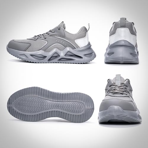 Hogent Steel Toe Shoes Men and Women Anti-Slip and Anti-Puncture Work Safety Shoes Lightweight Breathable Wear-Resistant Sneakers Indestructible Steel Toe Composite Shoes
