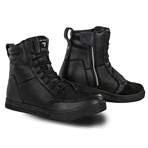 SHIMA Blake Motorcycle Shoes for men - Leather, Breathable, Reinforced Street Riding Shoes with Side Zipper