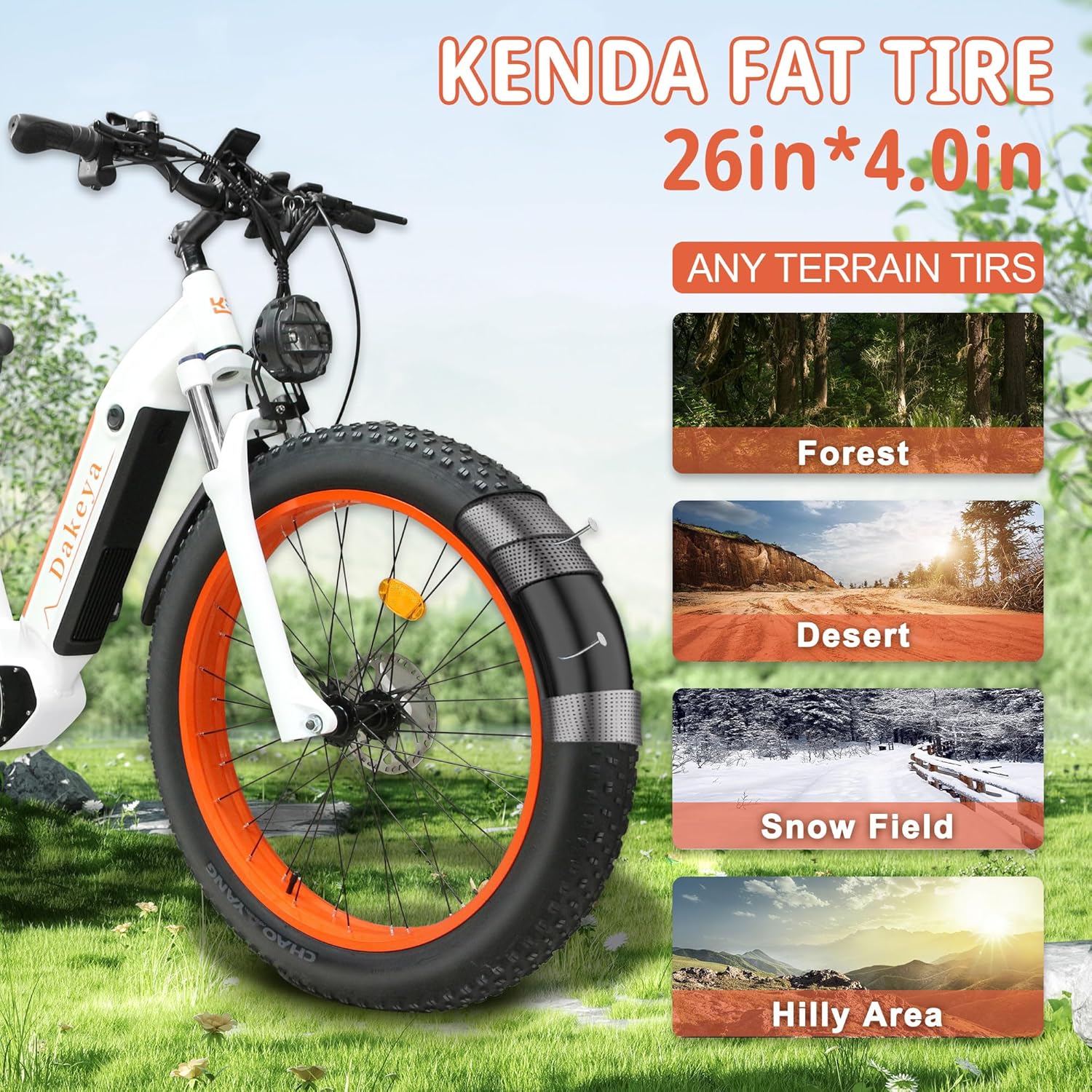 Da08 Electric Bike for Adults,1000W Brushless Motor,7-Speed with Removable 48V 15AH Battery,26" x 4.0 Fat Tire Electric Bike Up to 31MPH Off Road Beach Mountain Electric Bicycle.
