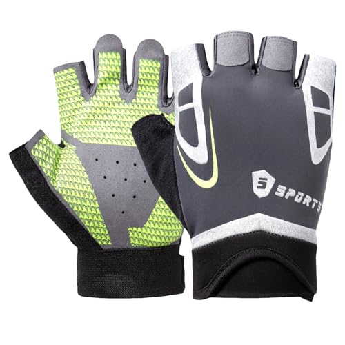 Workout Gloves for Gym Cycling Fitness Training, Breathable Lightweight Fingerless Exercise Gloves for Men Women