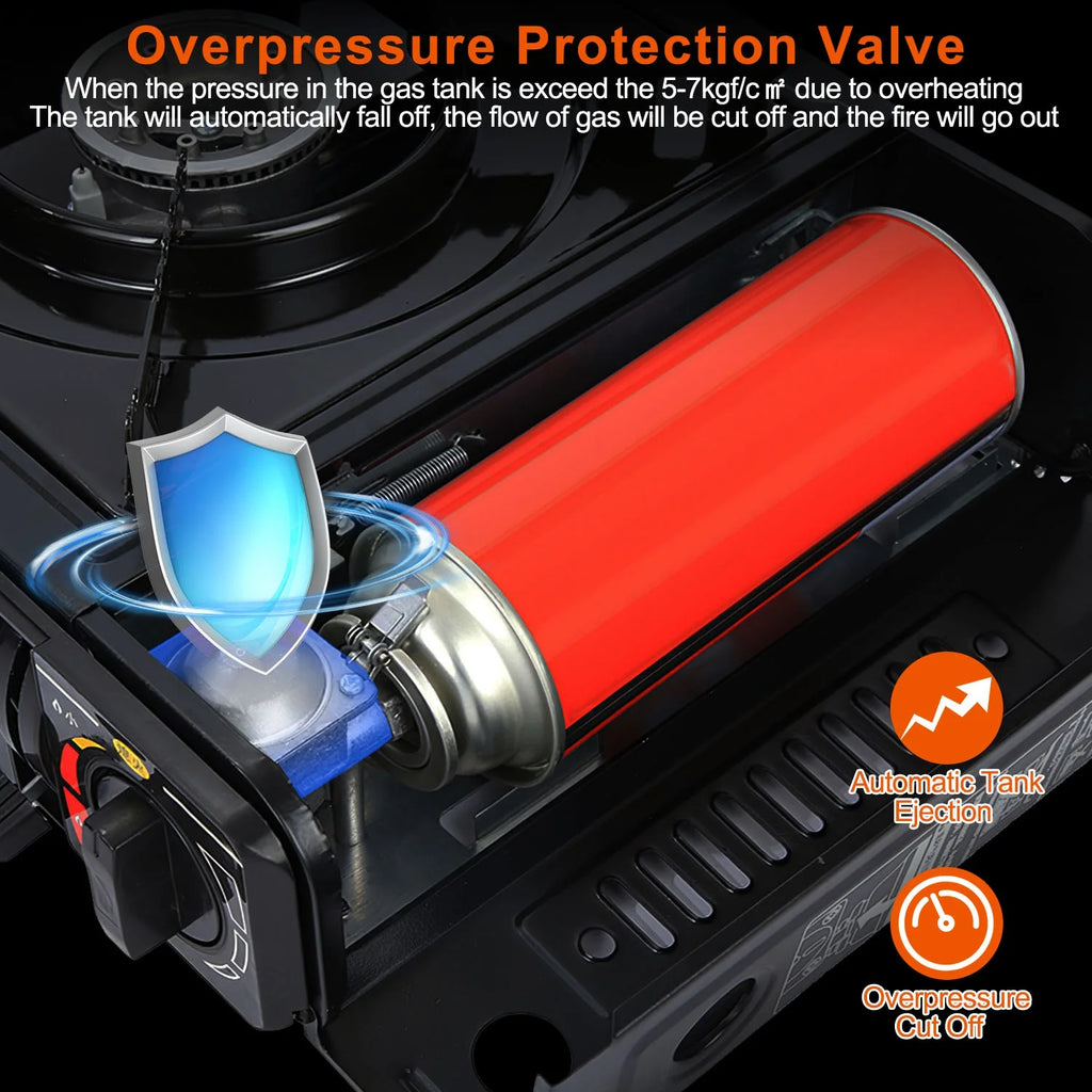3300W Portable Butane Stove iMounTEK Butane Canister Dual Fuel Burner with Carry Case for Camping Hiking Picnic Fishing BBQ RV