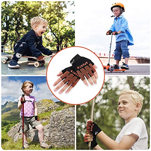 Accmor Kids Sport Gloves, Kids Half Finger Gloves, Kids Boys Girls Cycling Gloves, Kids Fishing Gloves for Cycling Camping Fishing Outdoor Sports