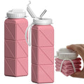 BEAUTAIL Collapsible Water Bottles, Silicone Foldable Portable Water Bottle 610ml, Lightweight Reusable Leakproof for Travel Camping Hiking Cycling Yoga Sports Outdoor