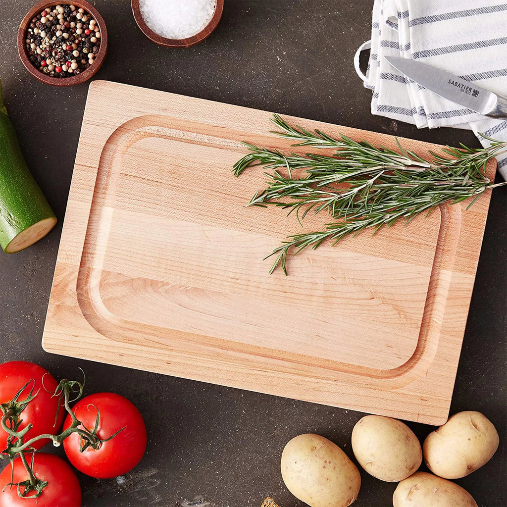 John Boos Chop N Slice Maple Wood Edge Grain Cutting Board, 8"x12"x1.25"