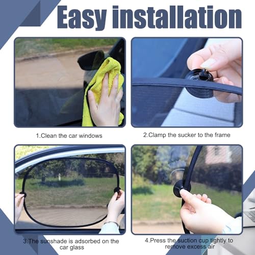 HEVLE Car Window Shades, Car Windshield Sun Shade, Car Sun Shade Effectively Block UV Rays and Harsh Sunlight Protection for Your Child, Universal Car Interior Accessories for Car Windows