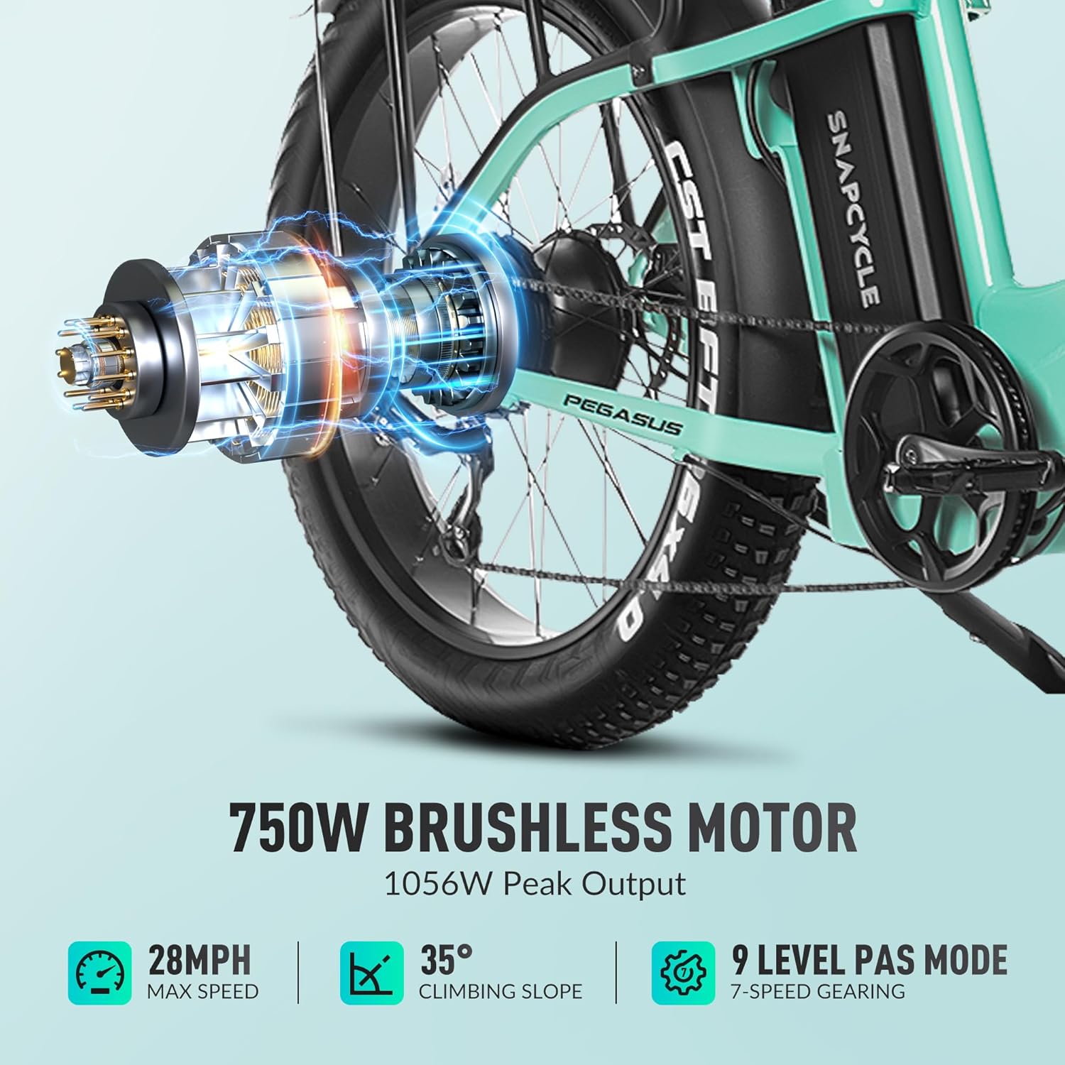 Electric Bike for Adults,1000W Peak Motor 28MPH with 26" x 4.0 Fat Tire Step-Thru Ebike,48V 15AH Removable Battery, Hydraulic Brake, Shock Absorber, Commuter Ebikes,7-Speed Gear, UL