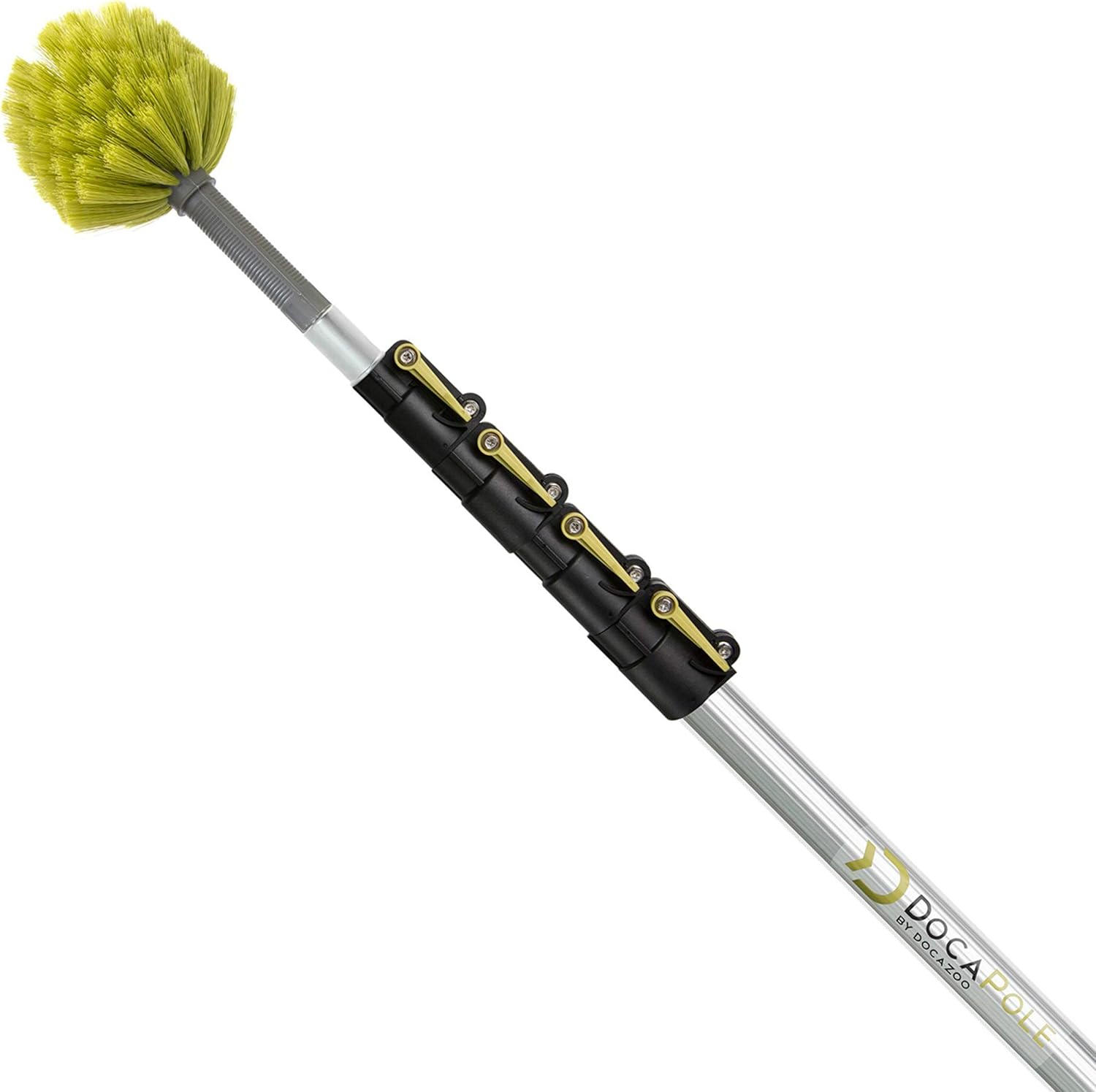 DocaPole 7-30 Foot (36 Ft Reach) Telescoping Extension Pole with Cobweb Duster for High Ceilings and Corners