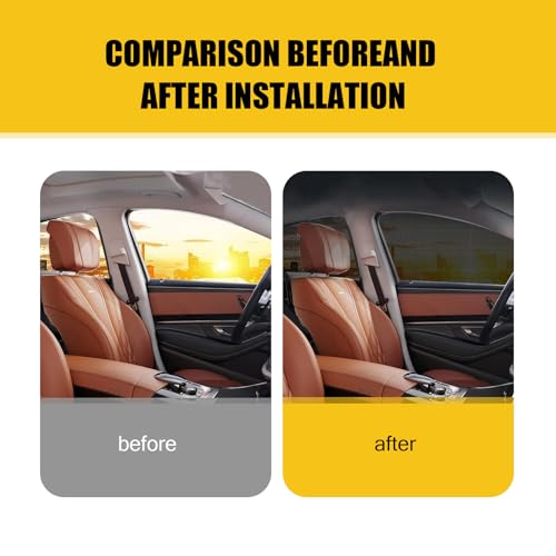 Irinidig 4 PCS Car Side Window Sunshade Net Combination Kit, Double-Layer Design Sunshade High-Density Elastic Mesh for Front Rear Window Glass, Modification Accessory, Suitable for Most SUVs