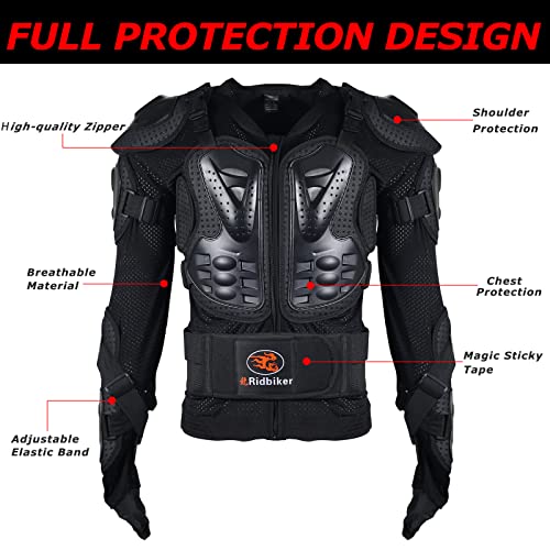 RIDBIKER Motorcycle Jacket Full Body Armor, Chest Protection Dirt Bike Gear for Men Motorcycle Gear Motorcycle Armor Motocross MTB Racing Off-Road