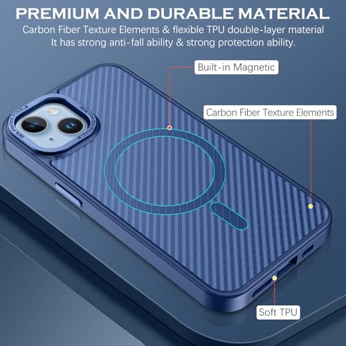 YINLAI Case for iPhone 14 6.1 Inch Carbon Fiber Pattern
