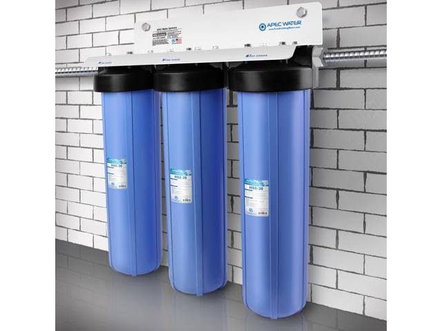 APEC Water 3-Stage Whole House Water Filter System with Sediment, GAC Carbon and Carbon Block Filters CB3-SED-CAB-CBC20-BB