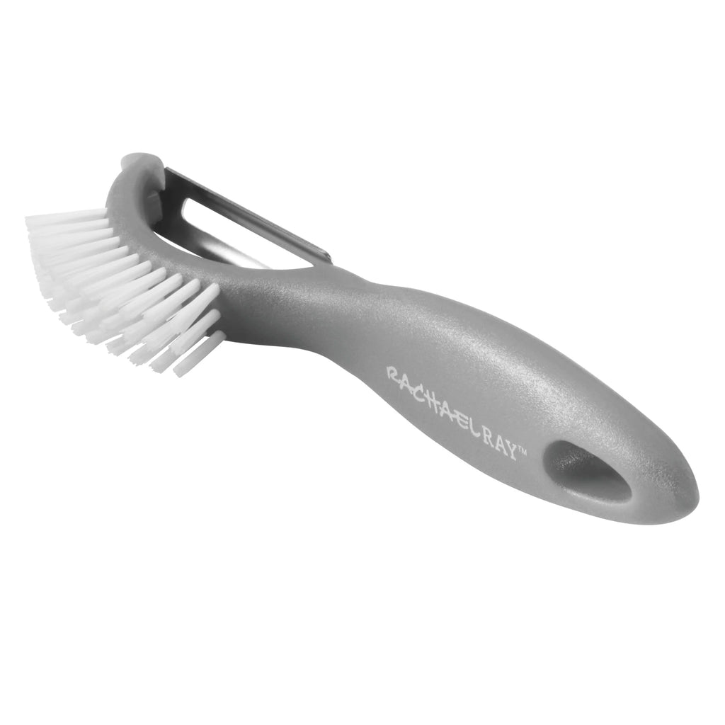 Rachael Ray Kitchen Prep Garbage Bowl, Veg-a-Peel, and Bench Scrape Set, 3-Piece, Sea Salt Gray