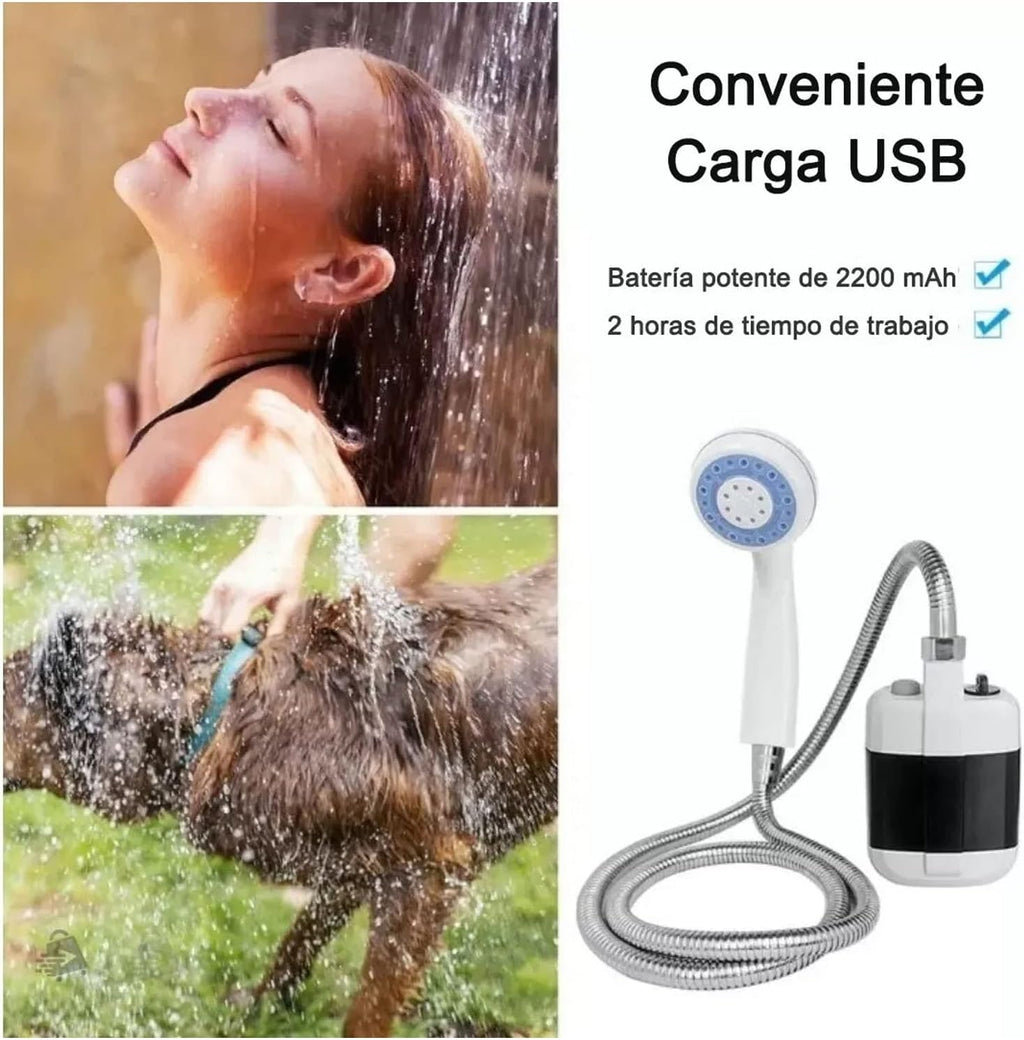 Portable Shower, Outdoor Electric Shower Battery Powered Pump Shower Head Nozzle for Camping, Hiking, Traveling, Washing
