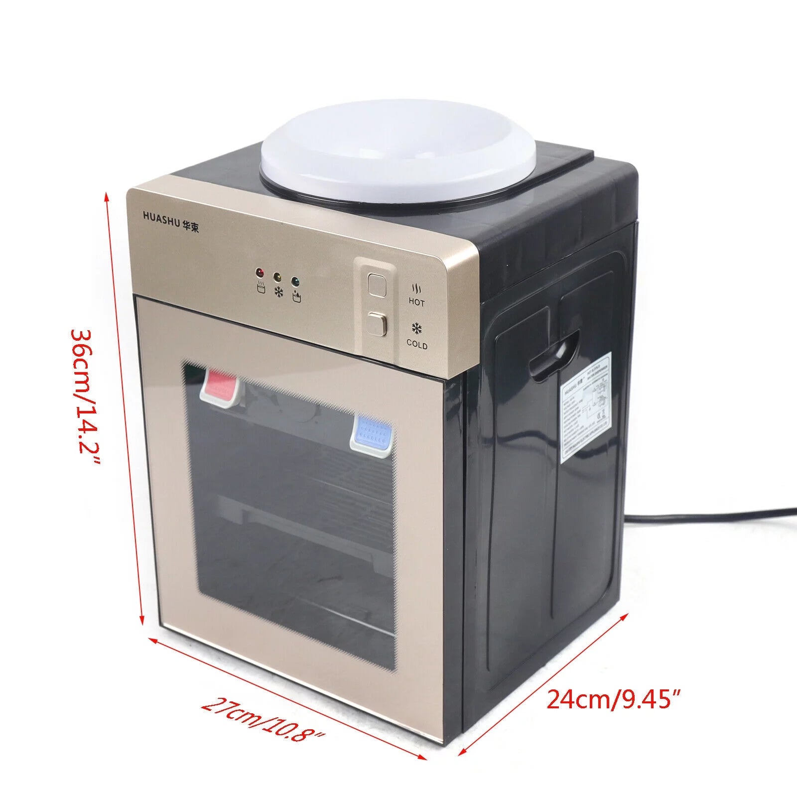5 Gallon Top Loading Countertop Water Cooler Dispenser Cold Hot Water Dispenser