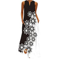 Women's Casual Sundress Sleeveless V Neck Loose Maxi Dress Summer Beach Cover Up Printed Long Tank Maxi Dresses with Pocket