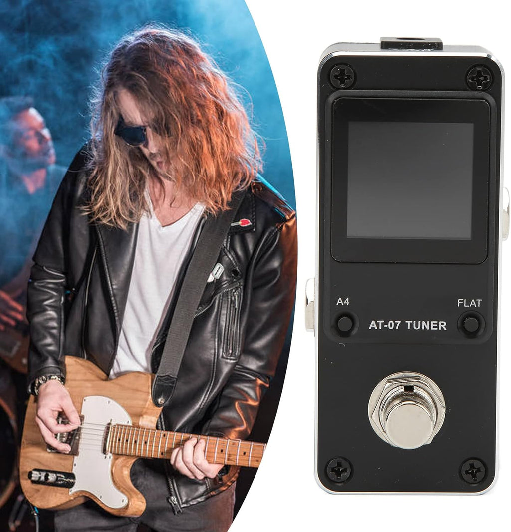 Guitar Phaser Effect Pedal, Electric Bass Tuner Pedal Tuner Pedal Mini Single Type Pedals Monoblock Phaser Pedal for Electric Guitar Built in 9V 300mAh Battery Metal Black