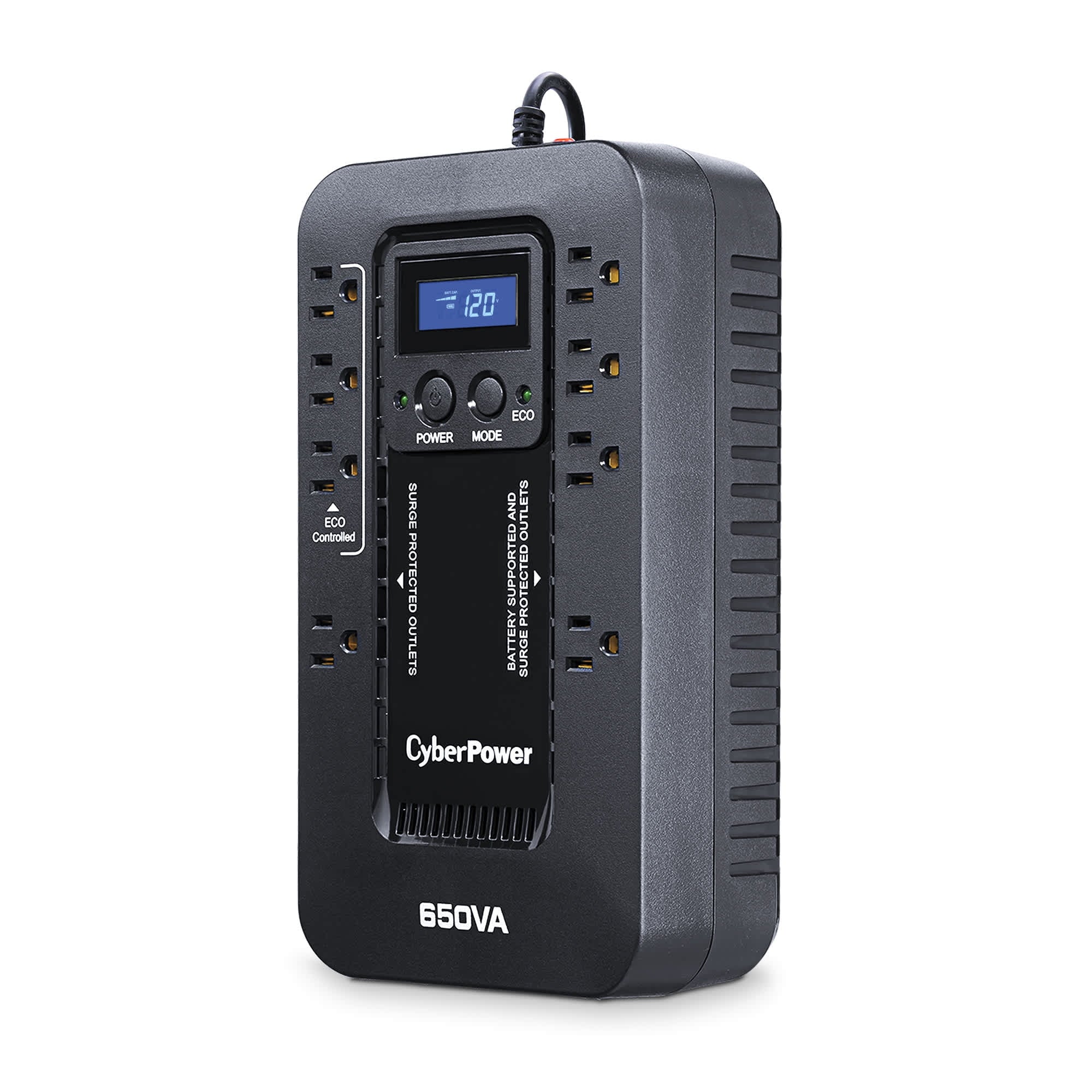 CyberPower EC650LCD 8 Outlet Battery Backup UPS System