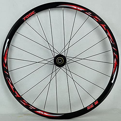 700C Road Bike Wheelset Cyclocross Road Disc Brake Wheel V/C Brake Double Wall Quick Release 7 8 9 10 11 Speed Freewheel 24 Holes 1700g
