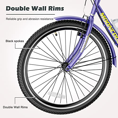 ABORON Adults Tricycles, 20/24/26IN Trike Bike with Parking Brake Handle, 7 Speed Rear Derailleur, Double-Wall Wheel Rims, for Shopping Picnics Exercise Outdoor Sports Men Women