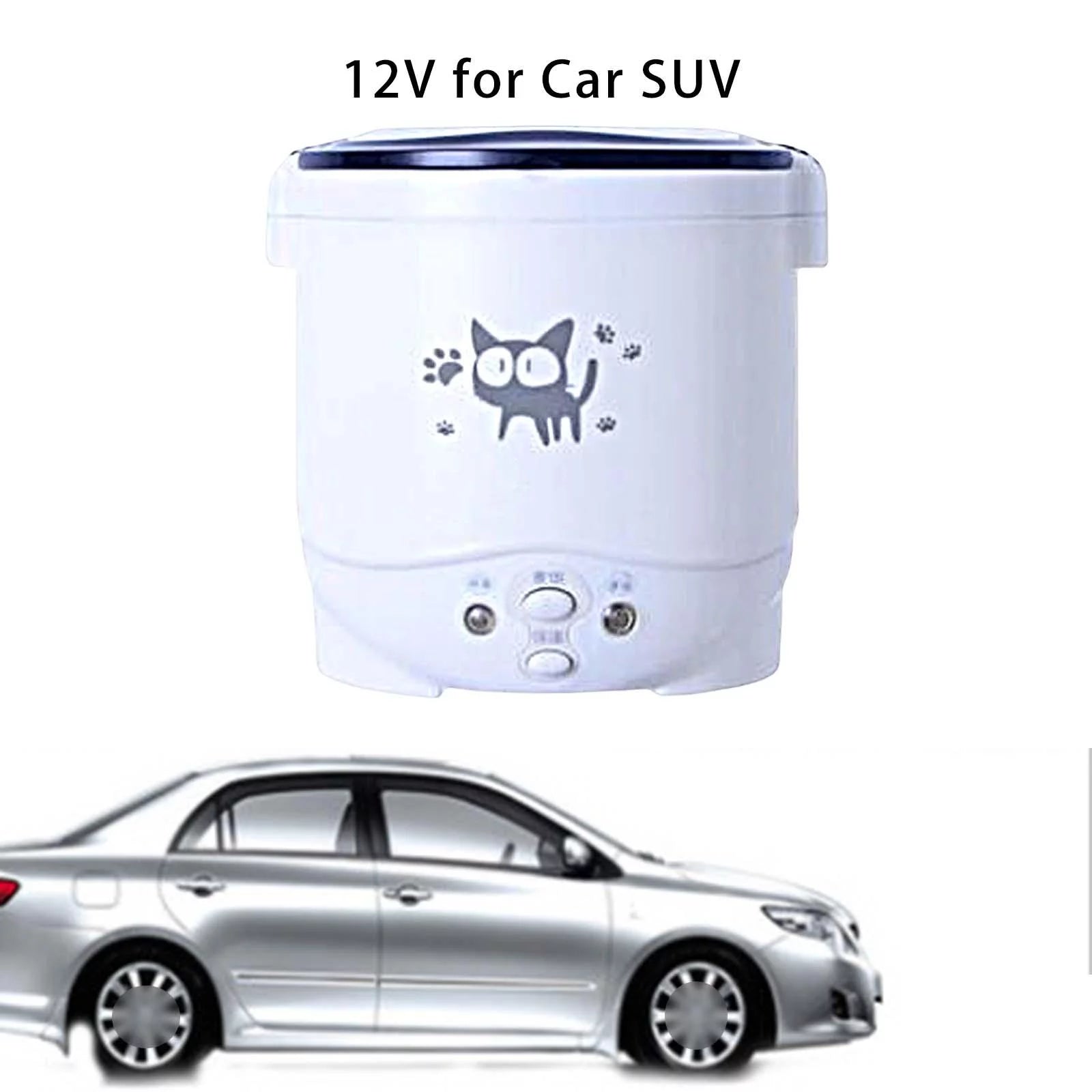 Small 1L Electric Rice Cooker Multipurpose Food Container Heating Lunch Box Cooking Machine Soup Pot Portable for Travel Camping RV Car 12V