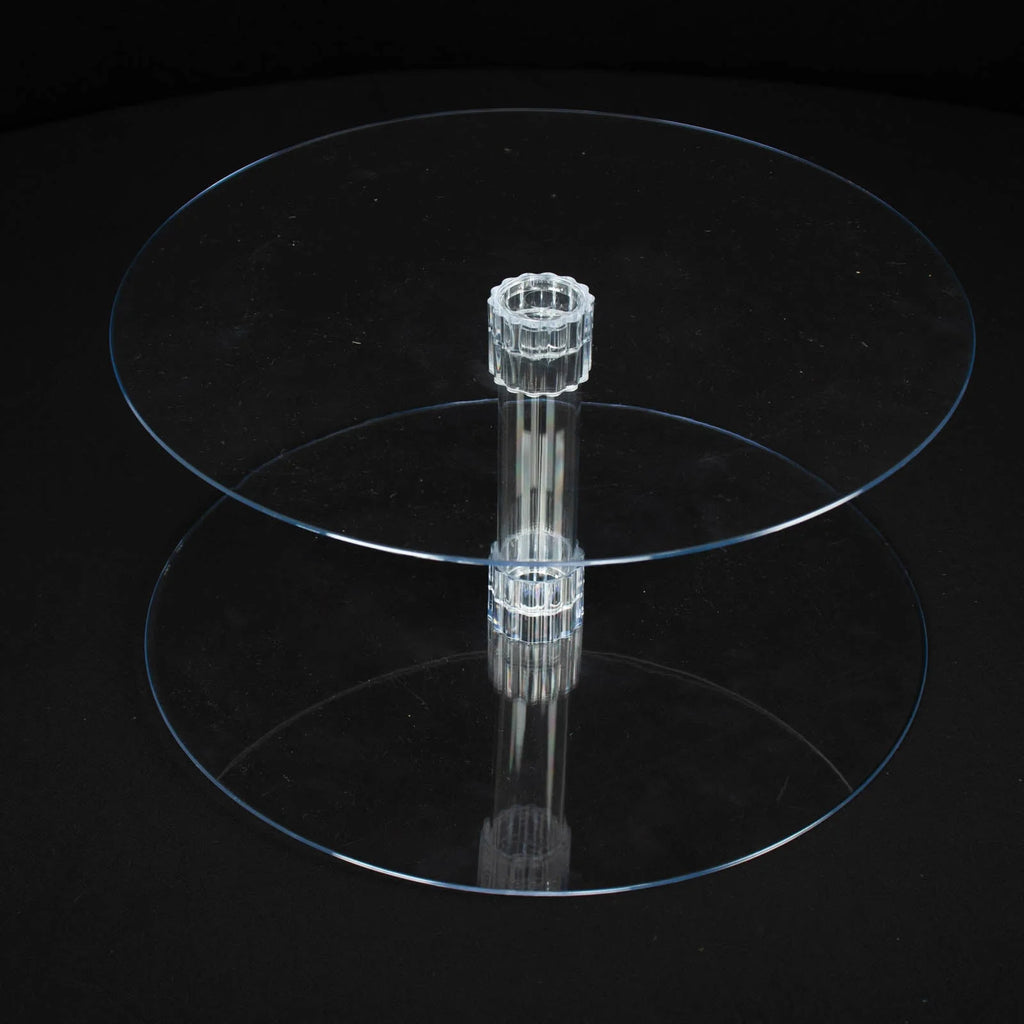 Efavormart 2 Tier 18 inch Acrylic Crystal Glass Clear Cupcake Dessert Decorating Stand For Birthday Xmas Party Wedding