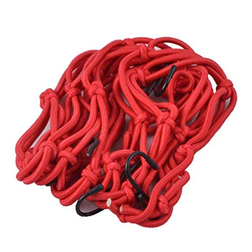 2 Pcs Motorcycle Cargo Net 15 inch Heavy-Duty Elastic Storage Luggage Cargo Net 5 x 5 Mesh Holder 6 Adjustable Hooks for Bike Backet Cover