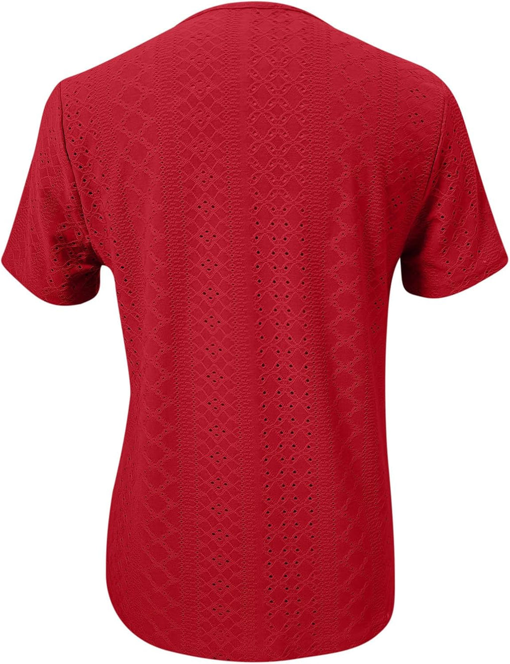 Short Sleeve Shirts for Women V Neck Womens Summer Tops 2024 Button V Neck T Shirts Trendy Casual Short Sleeve Tunic Tops Eyelet T-Shirts Tunics Pallet Sales Amazon