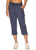RBX Active Women's Cargo Capri Pant with Pockets Fashion Lightweight Woven with Drawstring