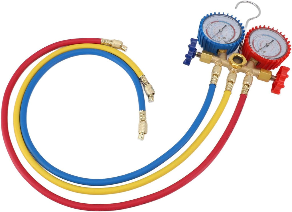 AC Diagnostic Manifold Gauge R22 R12 R404 R134 Double Head Anti Shock Vacuum Pressure AC Gauge Set