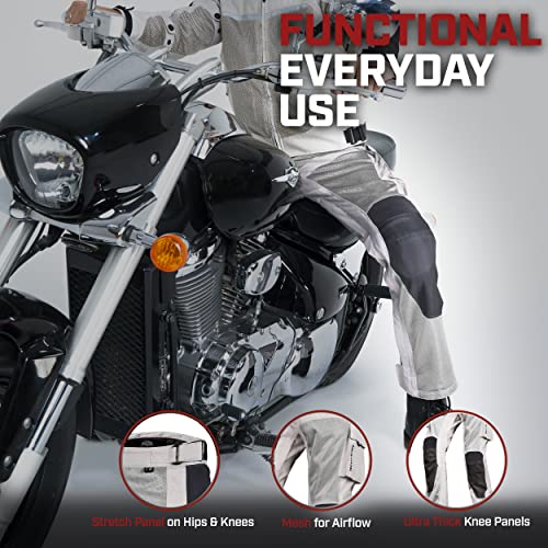 WICKED STOCK Mesh Motorcycle Pants-Motorcycle Pants Mens-Motorcycle Pants with Armor-CE LEVEL2-Motorcycle Riding Pants