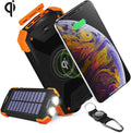 HyperGear Solar Wireless 10000mAh Portable Charger [Built-in Wireless Charging Pad,Solar Charging Panel,2 high-speed USB Ports,LED Flashlight,Compass]