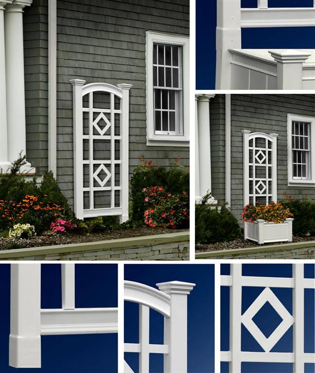 New England Arbors Milan White Vinyl Trellis