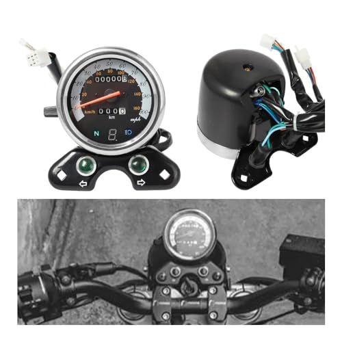 Motorbike Speedometer 1PC Motorcycle Odometer Speedometer Meter Gear Digital Display DC12V Universal for for SU&ZUKI for Cafe Racer