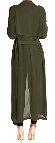 Begonia.K Women's Long Sleeve Chiffon Lightweight Maxi Sheer Duster Cardigan