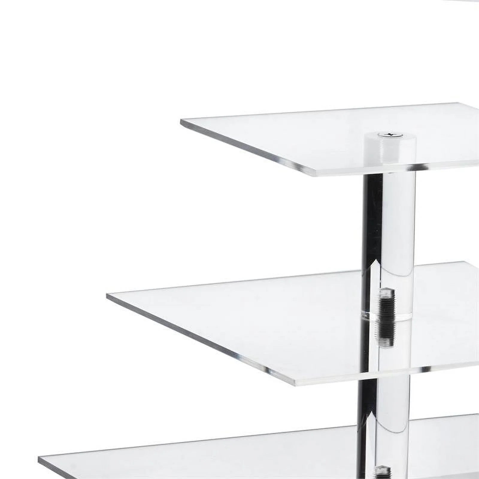 Efavormart 6 Tier Square HEAVY DUTY Acrylic Crystal Glass Clear Cupcake Dessert Decorating Stand For Wedding Birthday Party Dessert