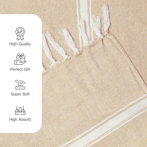 Turkish Beach Towel (40x71 Inches), Oversized 100% Cotton Sand Free Lightweight Absorbent Quick-Dry Beach Blanket, Extra Large Turkish Bath Towels (Pack of 2, Grey & Aqua Blue)