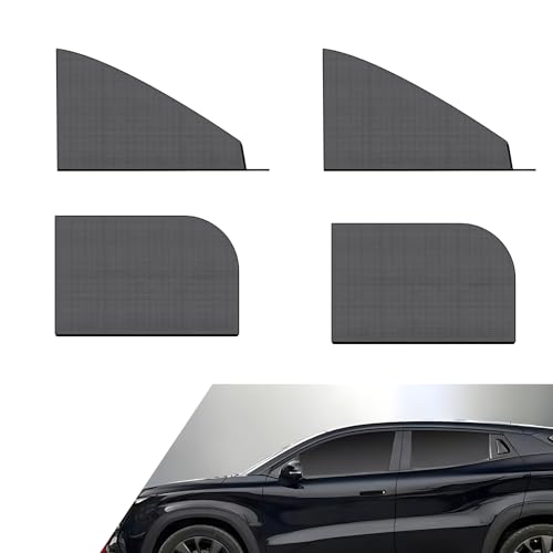 Irinidig 4 PCS Car Side Window Sunshade Net Combination Kit, Double-Layer Design Sunshade High-Density Elastic Mesh for Front Rear Window Glass, Modification Accessory, Suitable for Most SUVs