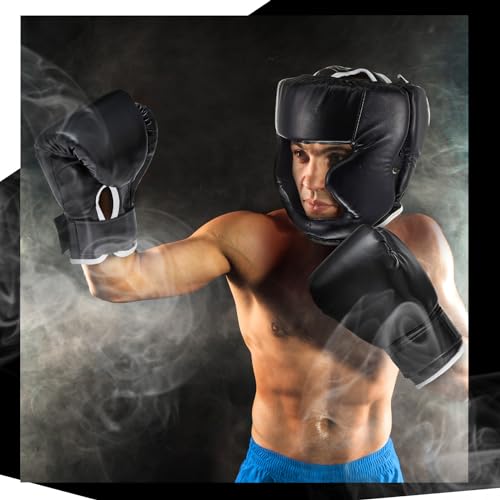 Kanayu 14 Pcs Boxing Set Including Men Boxing Gloves Headgear Helmet Punching Bag Boxing Hand Wraps Sport Mouth Guards for Adults Women Youth Beginners Training Equipment